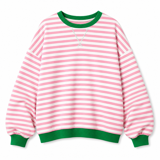 Poppy oversizad sweatshirt med ränder