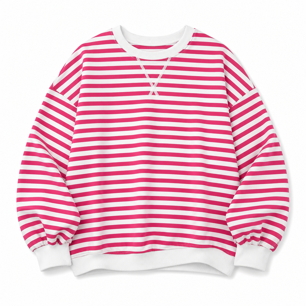 Poppy oversizad sweatshirt med ränder