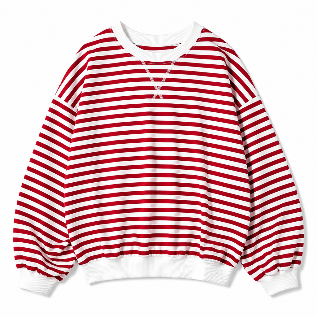 Poppy oversizad sweatshirt med ränder