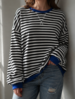 Poppy oversizad sweatshirt med ränder