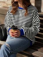 Poppy oversizad sweatshirt med ränder