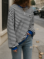 Poppy oversizad sweatshirt med ränder