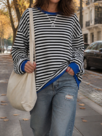 Poppy oversizad sweatshirt med ränder