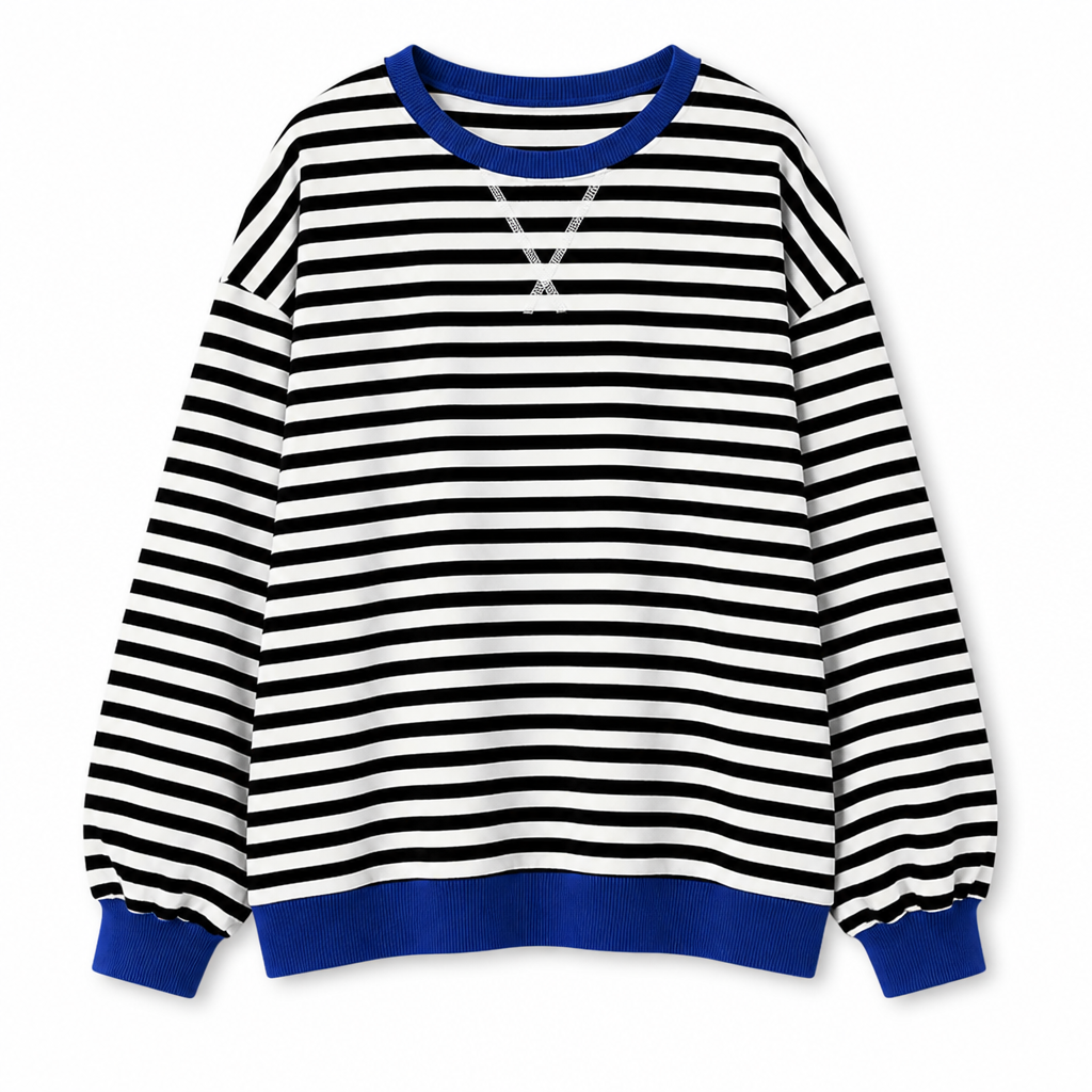 Poppy oversizad sweatshirt med ränder