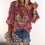 Isla blus med v-ringning