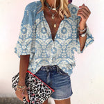 Isla blus med v-ringning