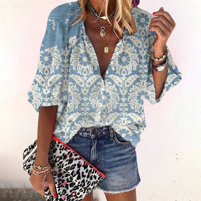 Isla blus med v-ringning