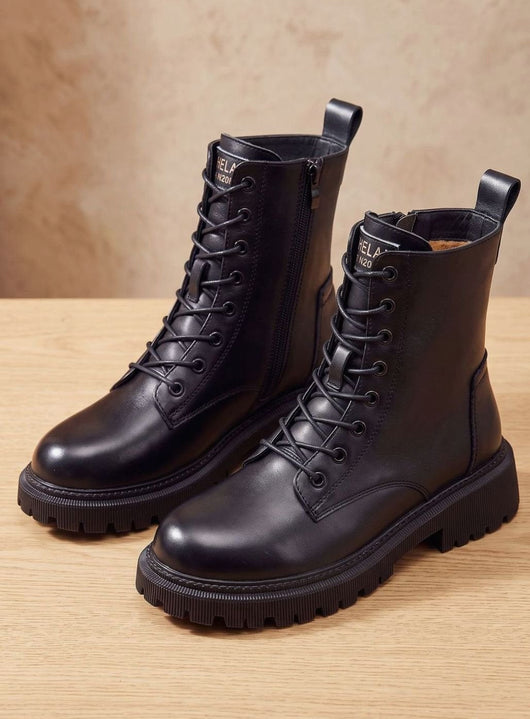 Elfriede boots i läder med fodrad