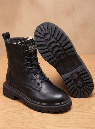 Elfriede boots i läder med fodrad