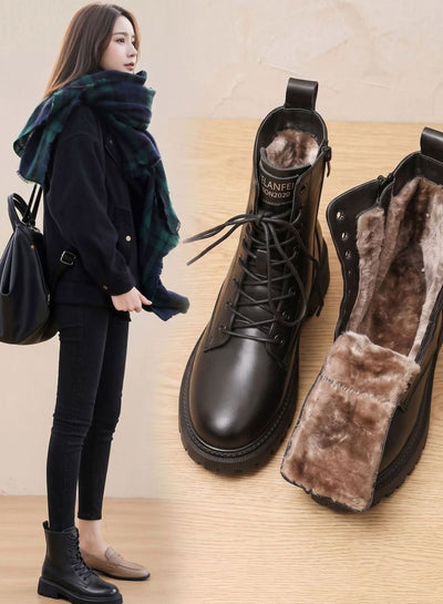 Elfriede boots i läder med fodrad
