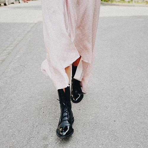 Charlotte boots i läder