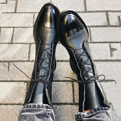 Charlotte boots i läder