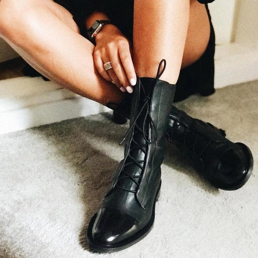 Charlotte boots i läder