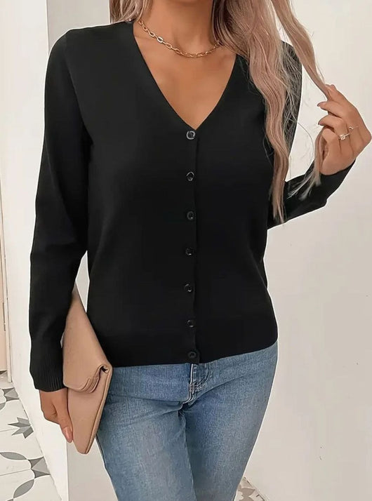 Marlene stickad kofta i stickat med knappslå
