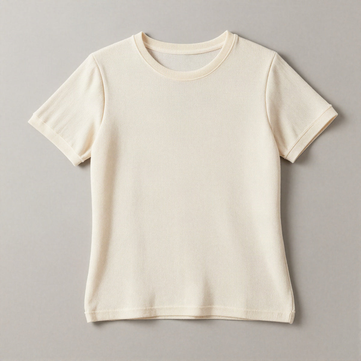Lova T-shirt i våffelstickat – Gräddvit
