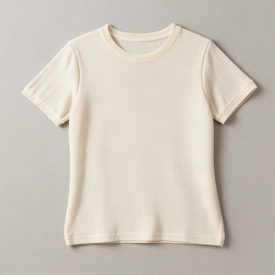 Lova T-shirt i våffelstickat – Gräddvit
