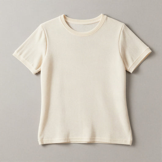 Lova T-shirt i våffelstickat – Gräddvit