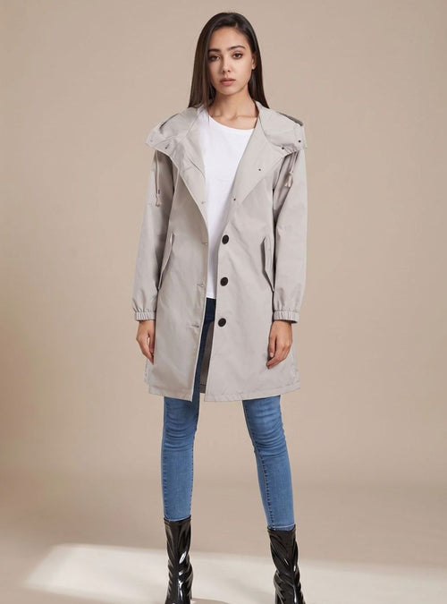 Greta trenchcoat med huva