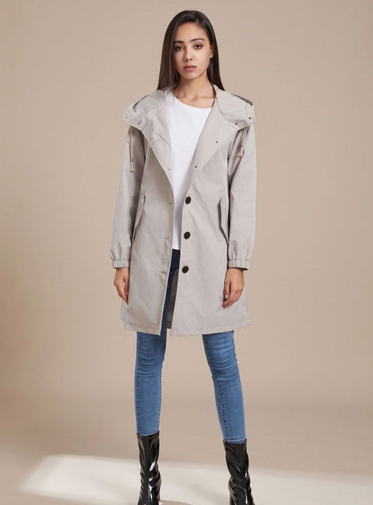 Greta trenchcoat med huva
