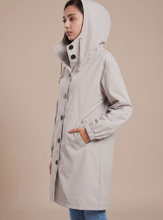 Greta trenchcoat med huva