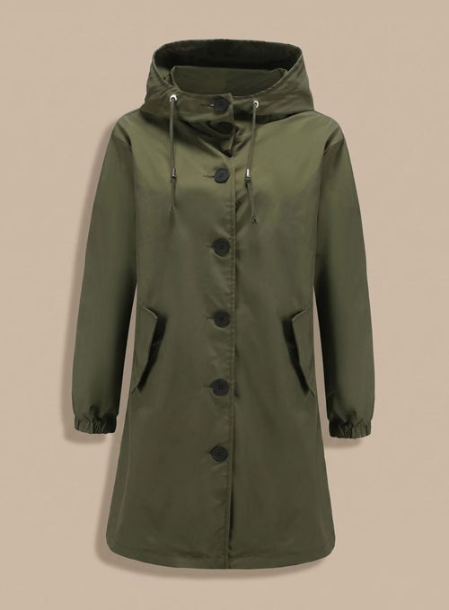 Greta trenchcoat med huva