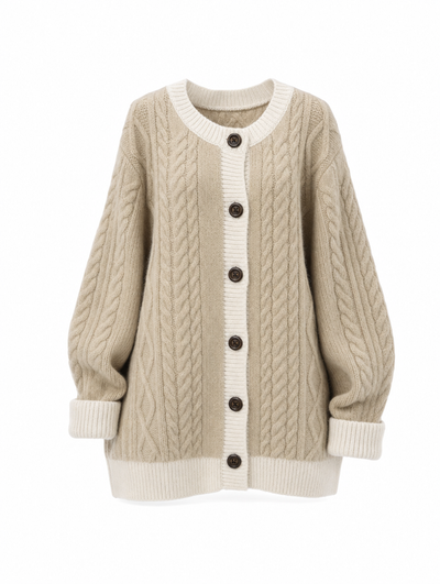 Wiltrud kabelstickad kofta – oversized