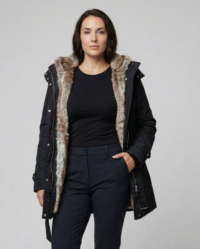Charlotte vinterkappa i fuskpäls
