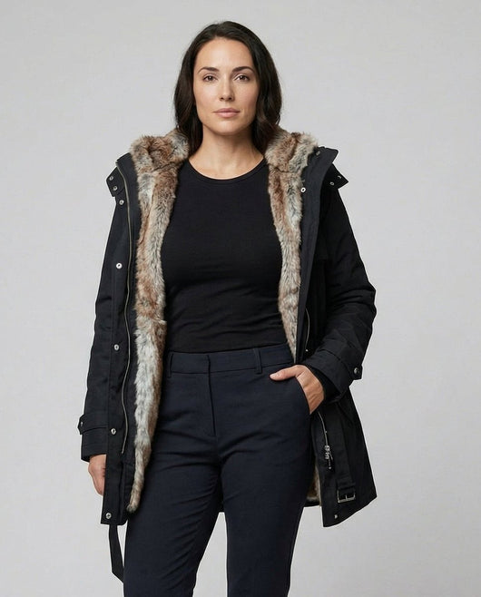 Charlotte vinterkappa i fuskpäls