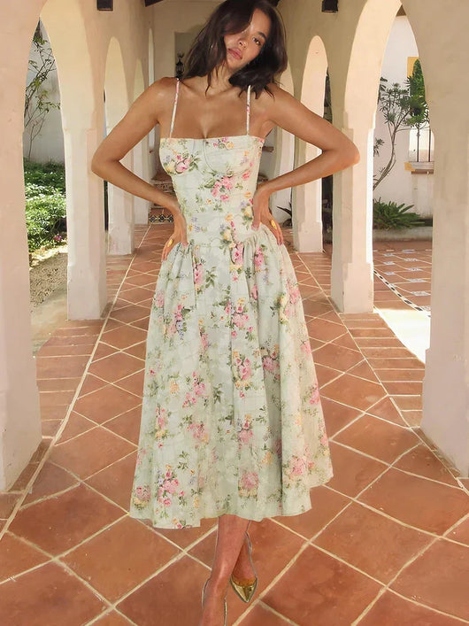 Hazel midiklänning med blommönster