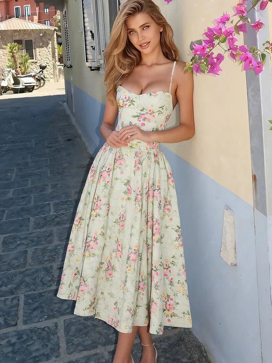 Hazel midiklänning med blommönster