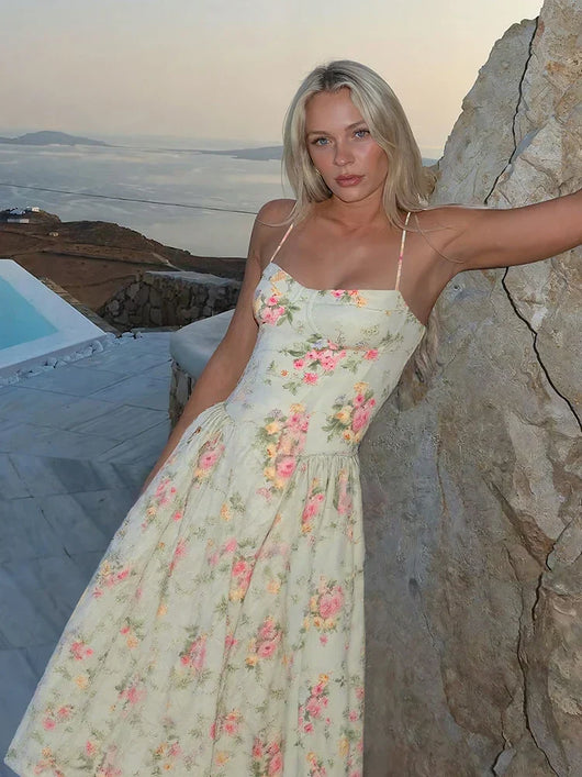 Hazel midiklänning med blommönster